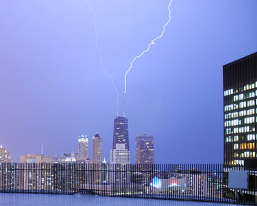 Lightning strike on John Hancock Center