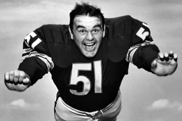 Football: Chicago Bears Dick Butkus No.51 in Action Vs Detroit Lions